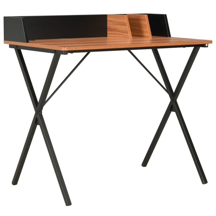 Kantoormeubelen vidaXL | Vidaxl Bureau 80X50X84 Cm Zwart En Bruin