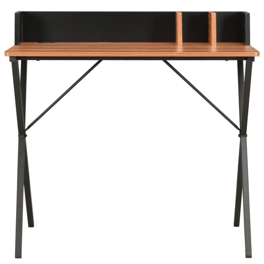 Kantoormeubelen vidaXL | Vidaxl Bureau 80X50X84 Cm Zwart En Bruin