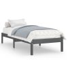 Bedden & Accessoires vidaXL | Vidaxl Bedframe Massief Grenenhout Grijs 90X200 Cm