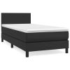 Bedden & Accessoires vidaXL | Vidaxl Boxspring Met Matras Kunstleer Zwart 80X200 Cm