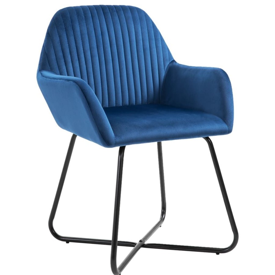 Stoelen vidaXL | Vidaxl Eetkamerstoelen 2 St Fluweel Blauw