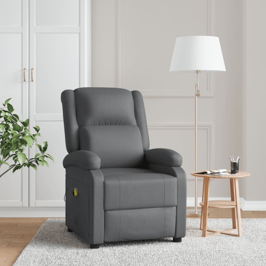 Stoelen vidaXL | Vidaxl Massagestoel Kunstleer Antracietkleurig