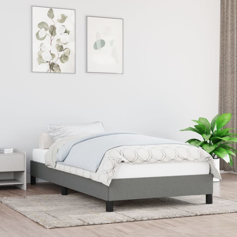 Bedden & Accessoires vidaXL | Vidaxl Bedframe Stof Donkergrijs 80X200 Cm