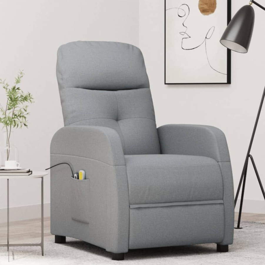 Stoelen vidaXL | Vidaxl Massagestoel Elektrisch Stof Lichtgrijs