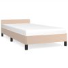 Bedden & Accessoires vidaXL | Vidaxl Bedframe Met Hoofdbord Kunstleer Cappucinnokleurig 80X200 Cm