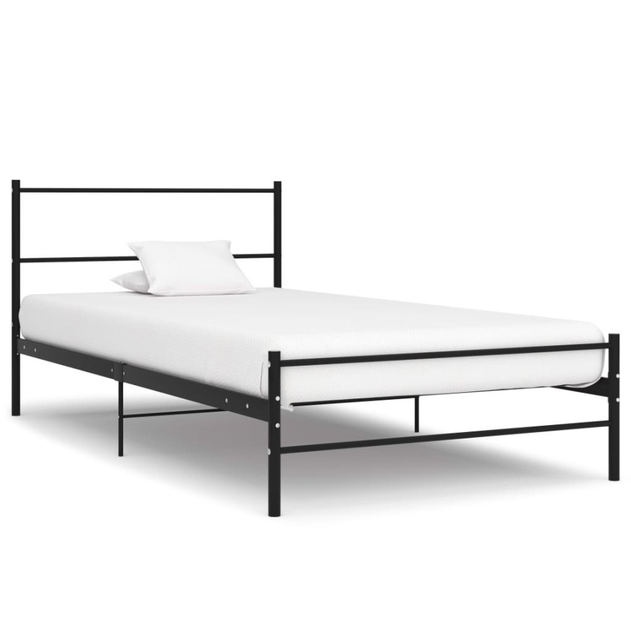 Bedden & Accessoires vidaXL | Vidaxl Bedframe Metaal Zwart 100X200 Cm