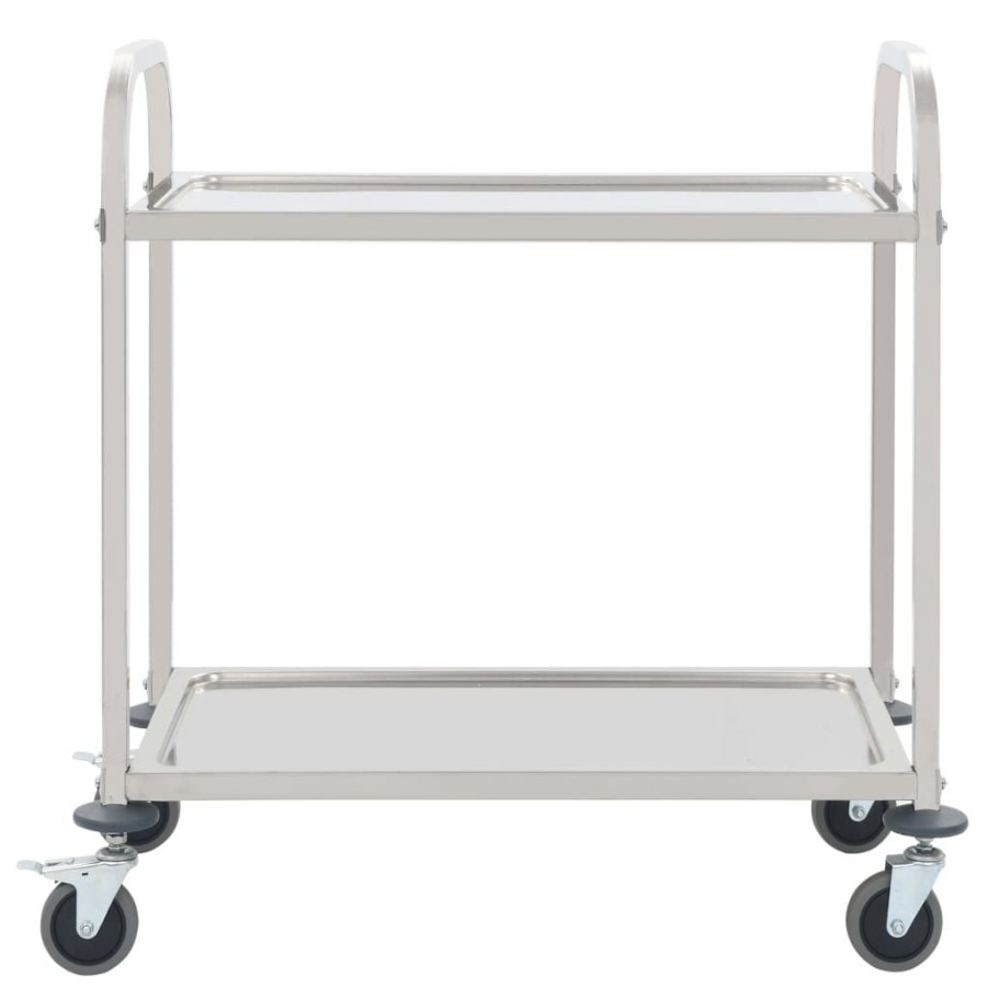 Trolleys vidaXL | Vidaxl Keukentrolley 2-Laags 95X45X83,5 Cm Roestvrij Staal