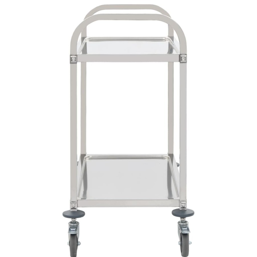 Trolleys vidaXL | Vidaxl Keukentrolley 2-Laags 95X45X83,5 Cm Roestvrij Staal