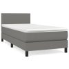 Bedden & Accessoires vidaXL | Vidaxl Boxspring Met Matras Stof Donkergrijs 80X200 Cm