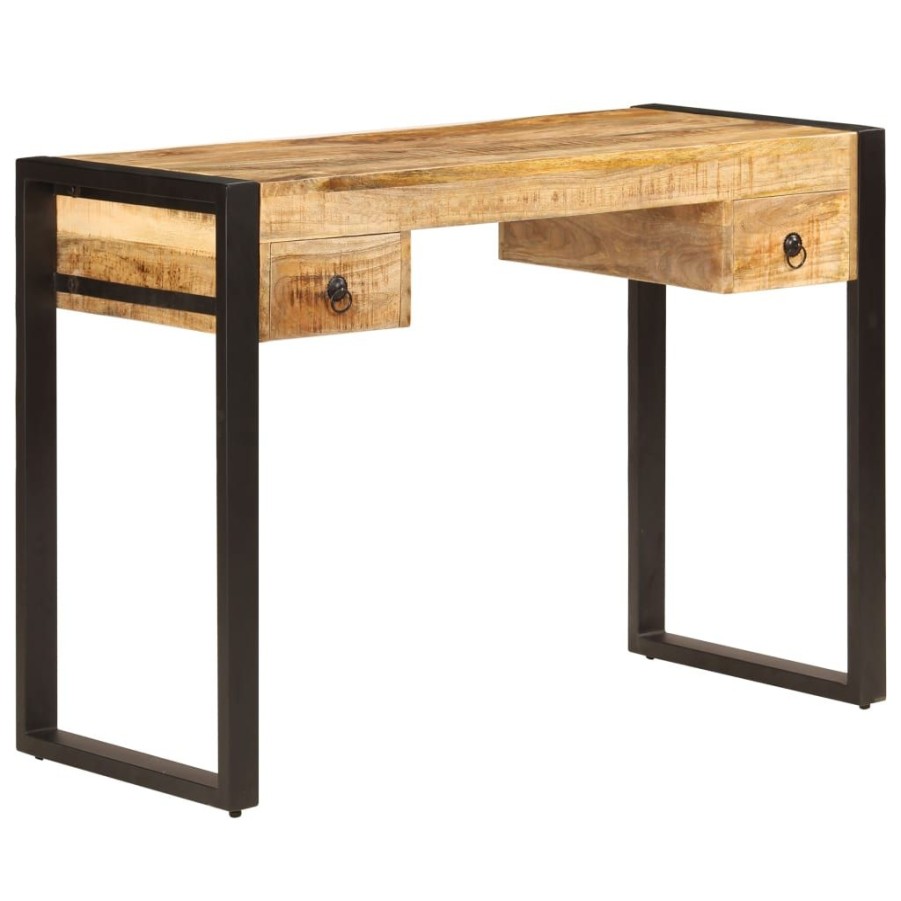 Kantoormeubelen vidaXL | Vidaxl Bureau Met 2 Lades 110X50X77 Cm Massief Mangohout