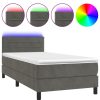 Bedden & Accessoires vidaXL | Vidaxl Boxspring Met Matras En Led Fluweel Donkergrijs 80X200 Cm