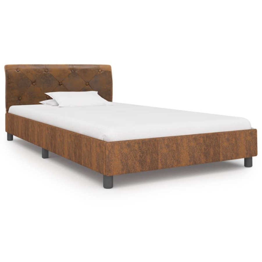 Bedden & Accessoires vidaXL | Vidaxl Bedframe Kunstsuede Bruin 100X200 Cm