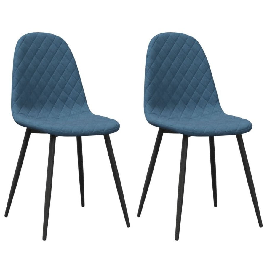 Stoelen vidaXL | Vidaxl Eetkamerstoelen 2 St Fluweel Blauw