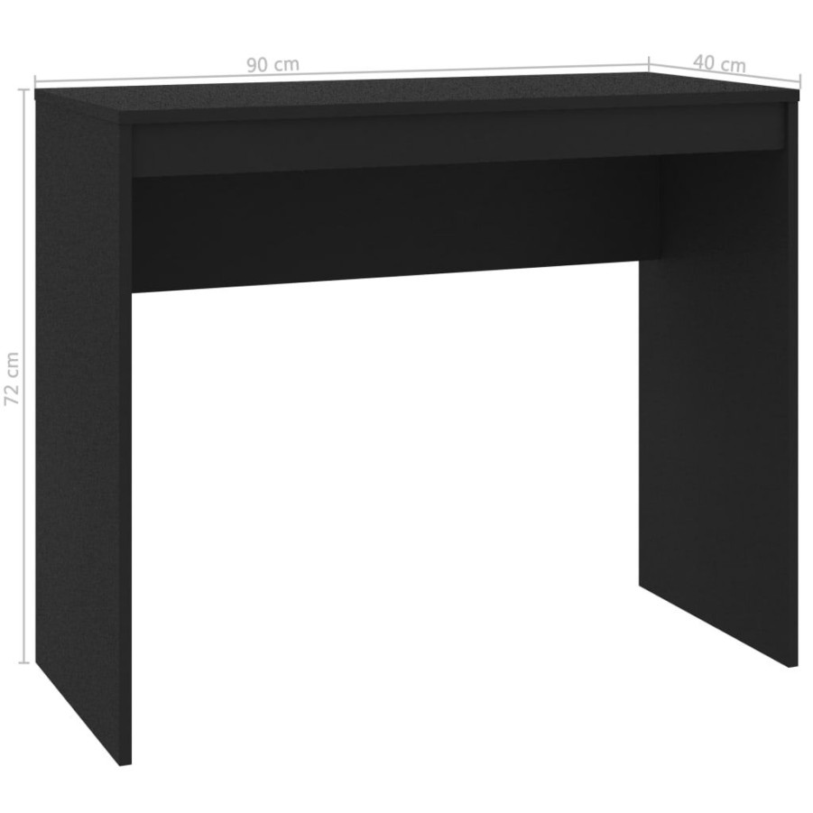 Kantoormeubelen vidaXL | Vidaxl Bureau 90X40X72 Cm Bewerkt Hout Zwart