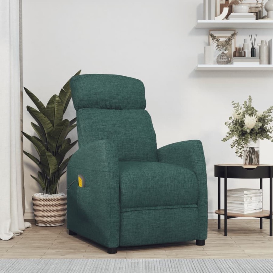 Stoelen vidaXL | Vidaxl Massagestoel Stof Donkergroen