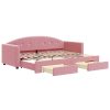 Bedden & Accessoires vidaXL | Vidaxl Slaapbank Met Onderschuifbed En Lades 80X200 Cm Fluweel Roze