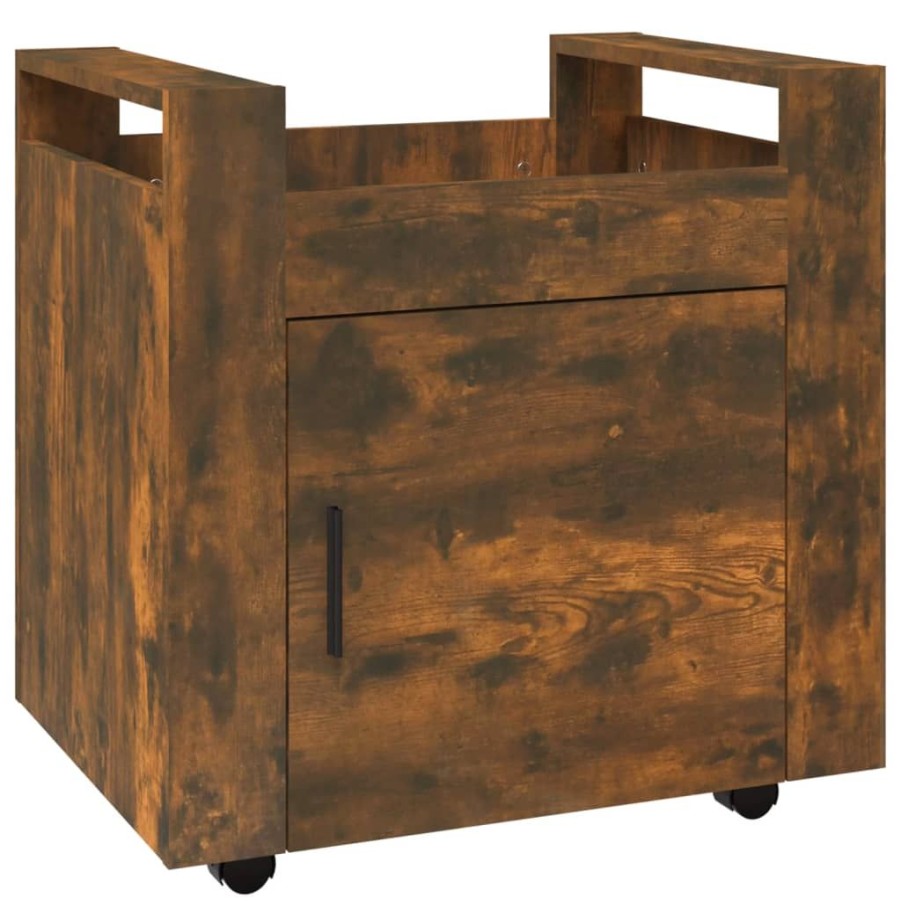 Trolleys vidaXL | Vidaxl Bureaukastje 60X45X60 Cm Bewerkt Hout Gerookt Eikenkleurig