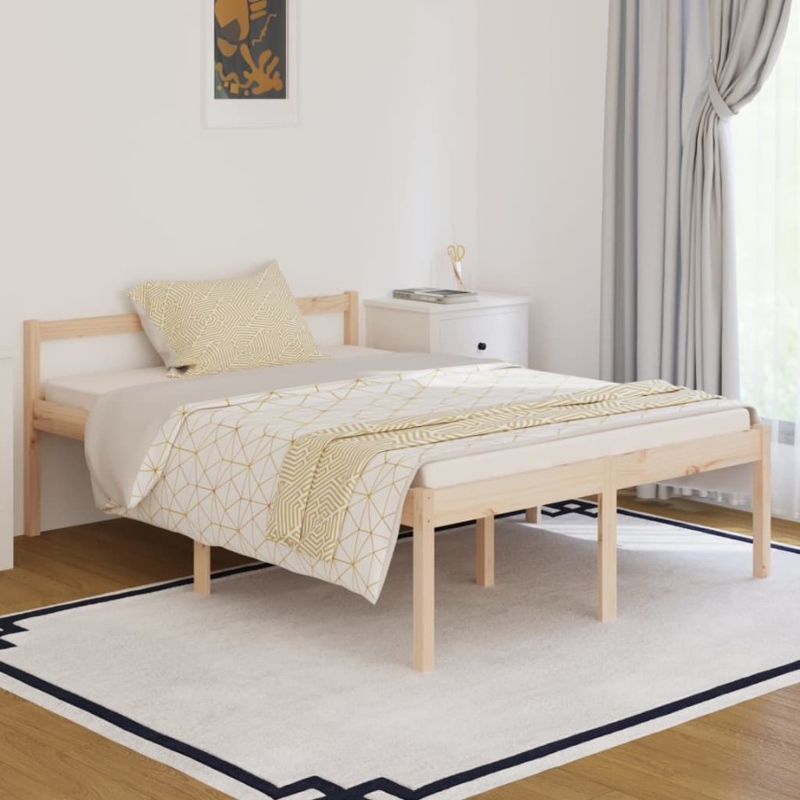 Bedden & Accessoires vidaXL | Vidaxl Seniorenbed Massief Grenenhout 135X190 Cm Small Double