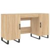 Kantoormeubelen vidaXL | Vidaxl Bureau 140X50X75 Cm Bewerkt Hout Sonoma Eikenkleurig