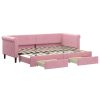 Bedden & Accessoires vidaXL | Vidaxl Slaapbank Met Onderschuifbed En Lades 80X200 Cm Fluweel Roze