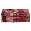 Poefs vidaXL | Vidaxl Poef Patchwork Vierkant Handgemaakt 50X50X12 Cm Katoen Rood