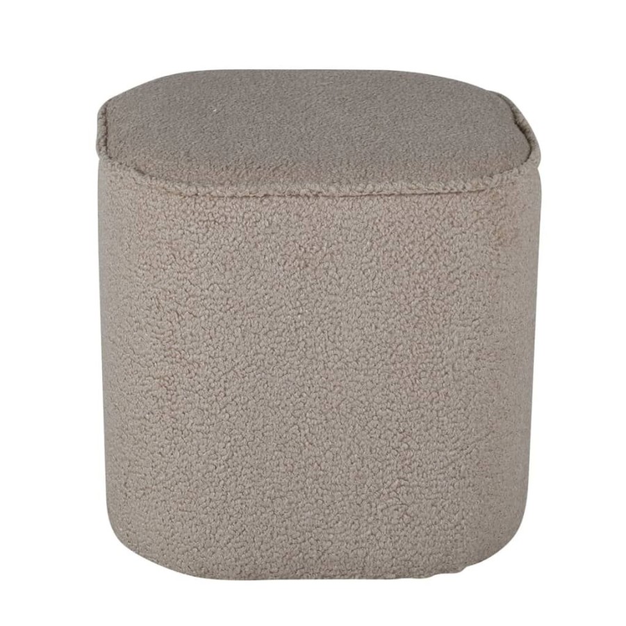 Poefs vidaXL | Venture Home Poef Piff 44X44X41 Cm Teddy Beige