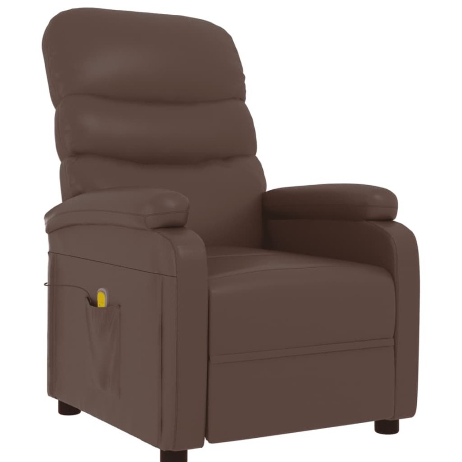 Stoelen vidaXL | Vidaxl Massagestoel Kunstleer Bruin