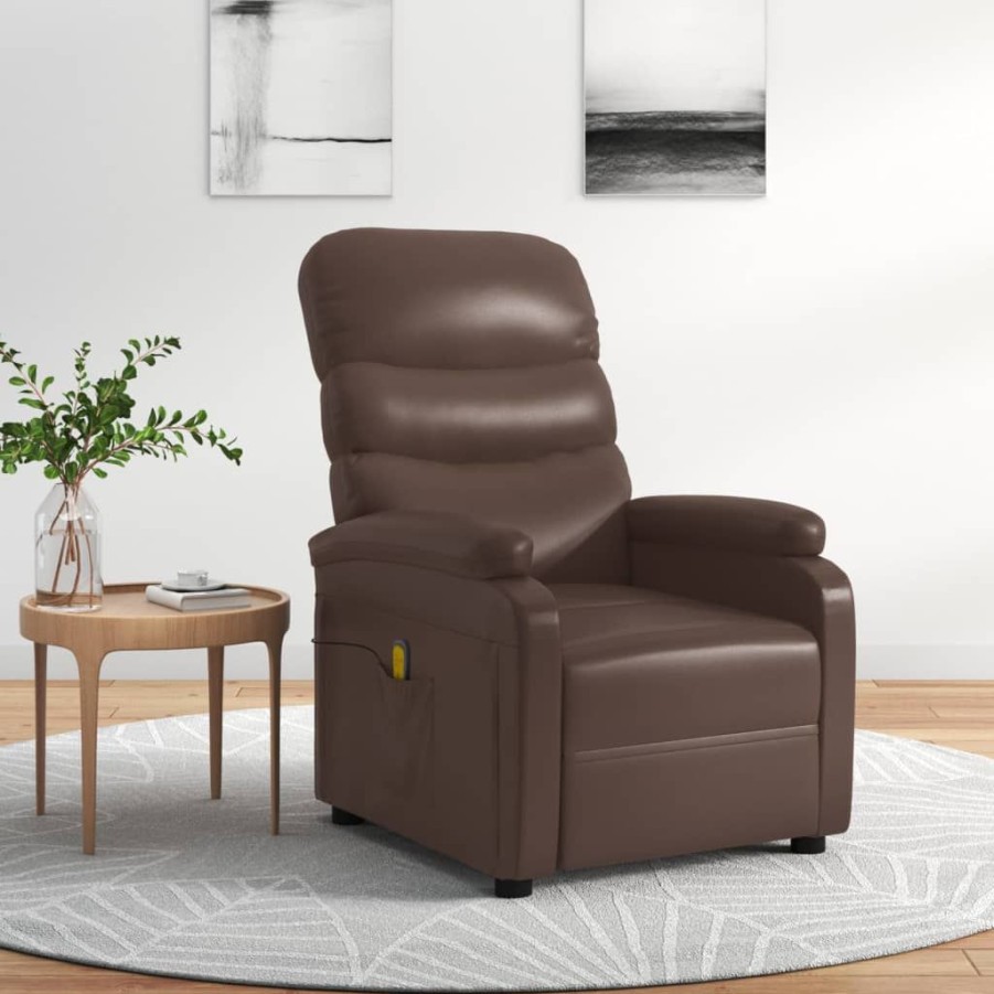 Stoelen vidaXL | Vidaxl Massagestoel Kunstleer Bruin