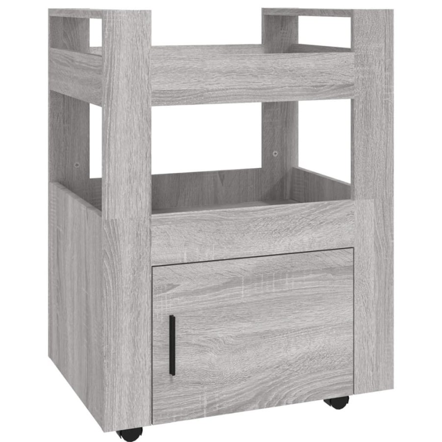 Trolleys vidaXL | Vidaxl Keukentrolley 60X45X80Cm Bewerkt Hout Grijs Sonoma Eikenkleurig