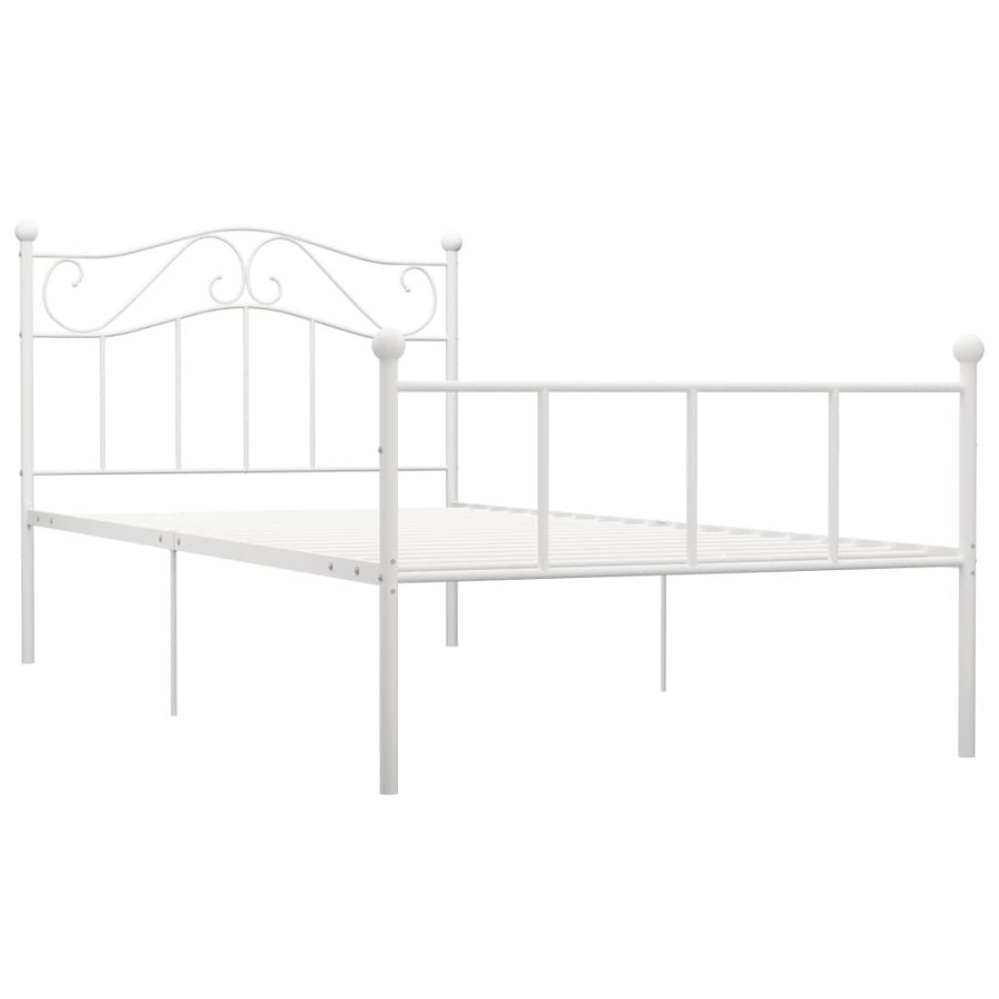 Bedden & Accessoires vidaXL | Vidaxl Bedframe Metaal Wit 90X200 Cm