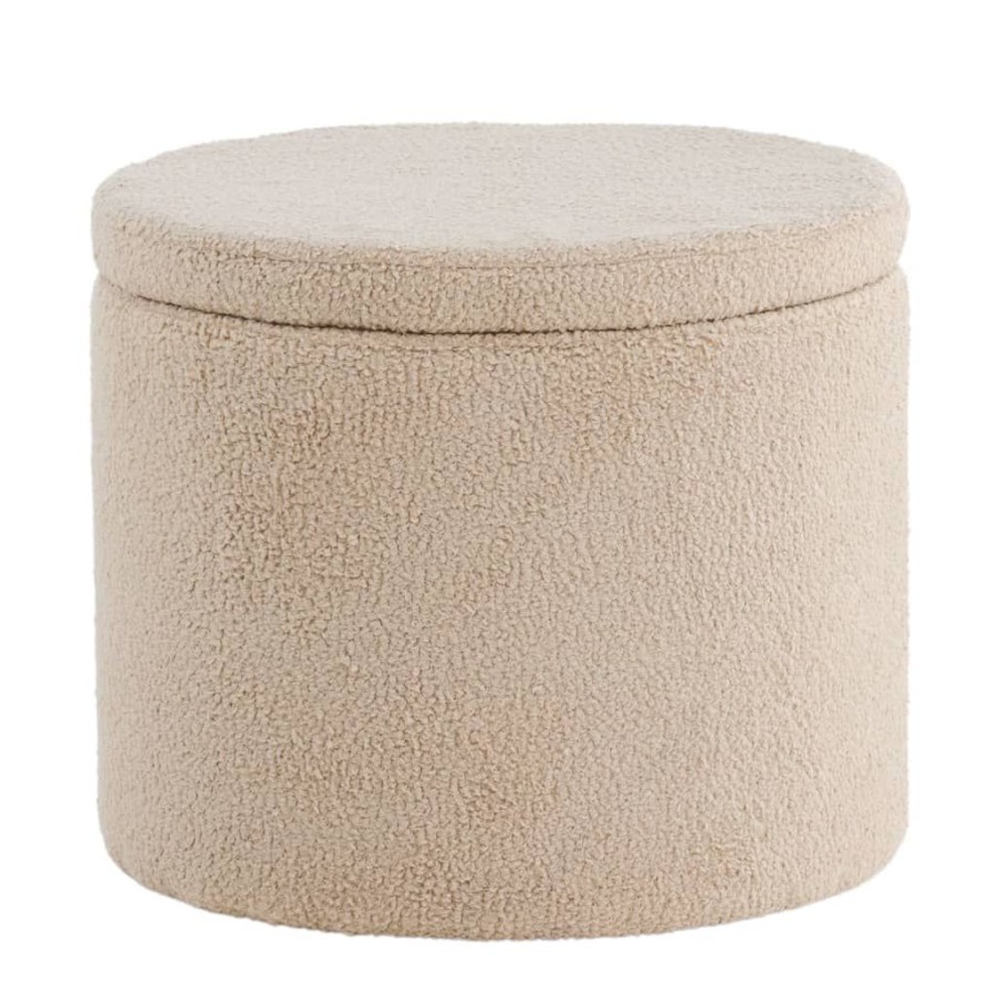 Poefs vidaXL | Venture Home Poef Dunken 51X51X43 Cm Teddy Beige