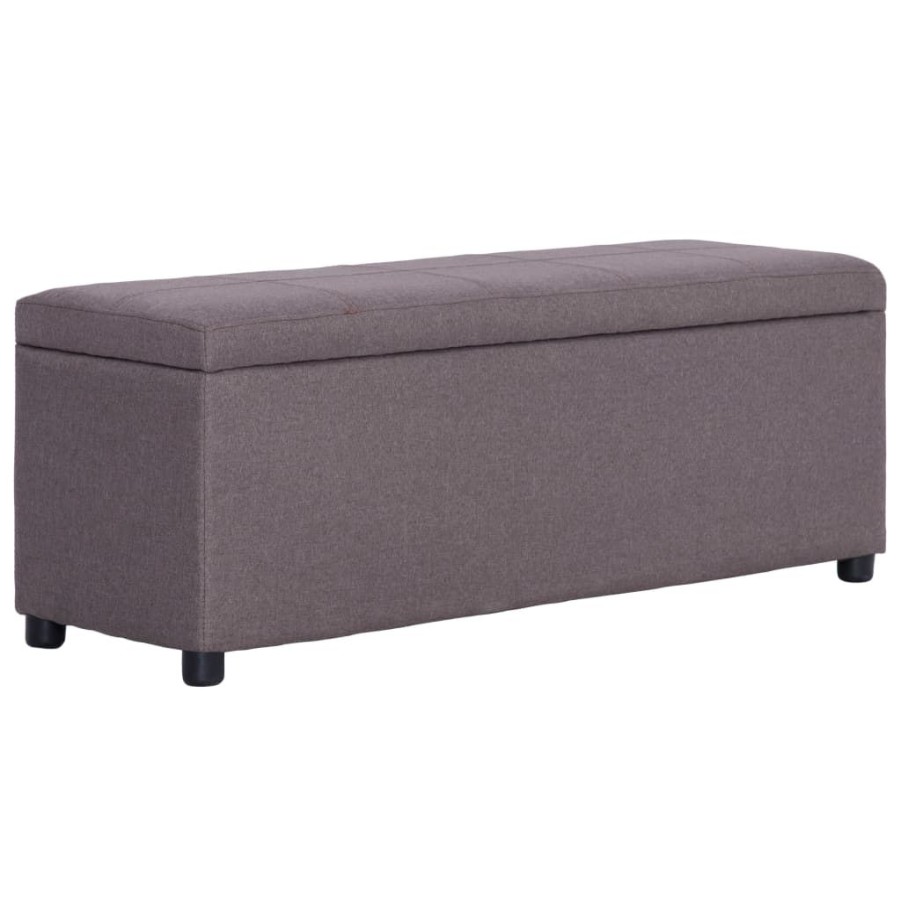 Bankjes vidaXL | Vidaxl Bankje Met Opbergvak 116 Cm Polyester Taupe