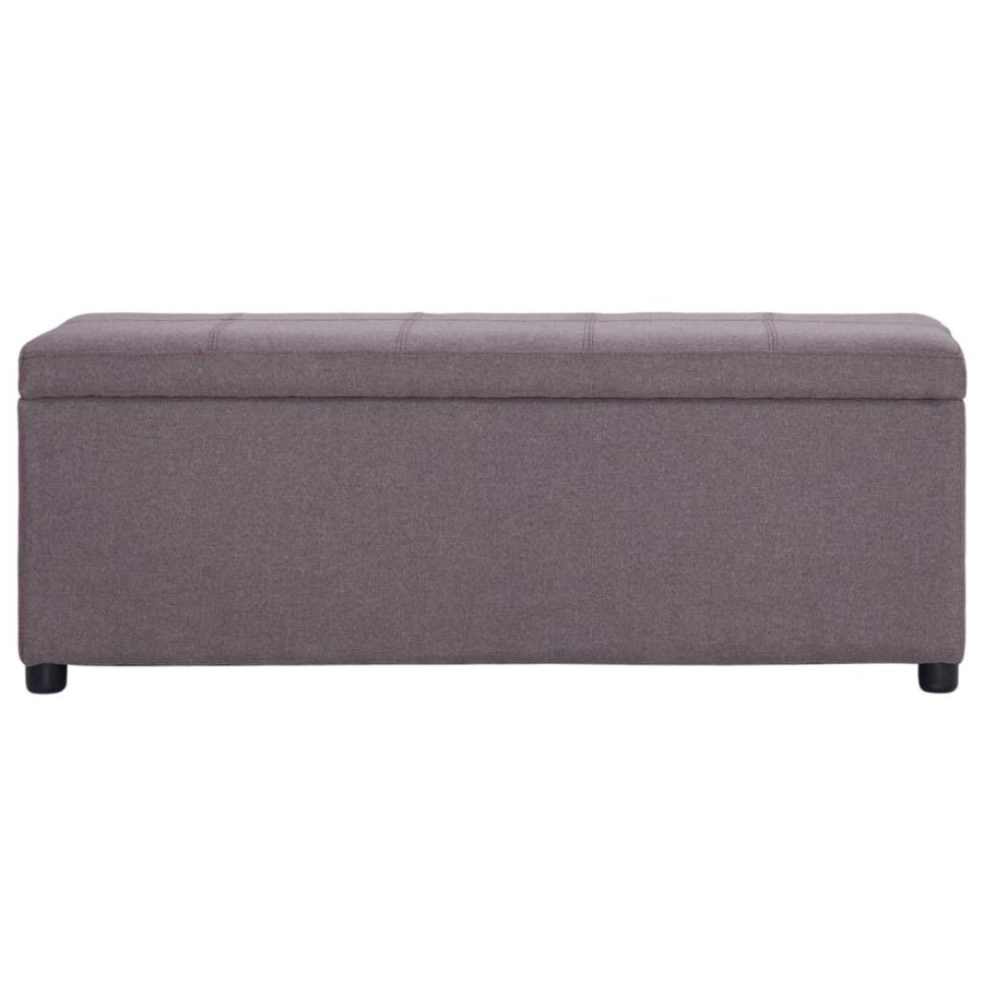 Bankjes vidaXL | Vidaxl Bankje Met Opbergvak 116 Cm Polyester Taupe