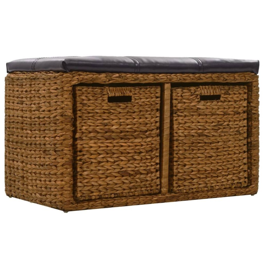 Bankjes vidaXL | Vidaxl Bankje Met 2 Manden 71X40X42 Cm Zeegras Bruin