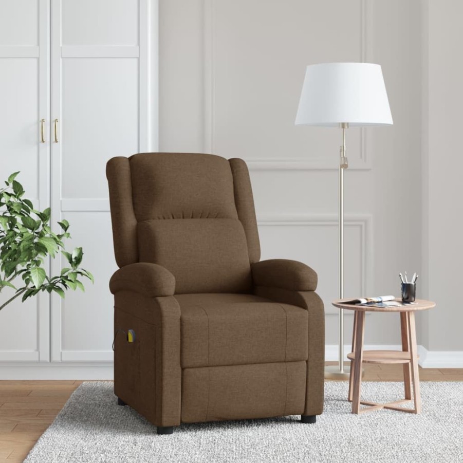 Stoelen vidaXL | Vidaxl Massagestoel Stof Bruin