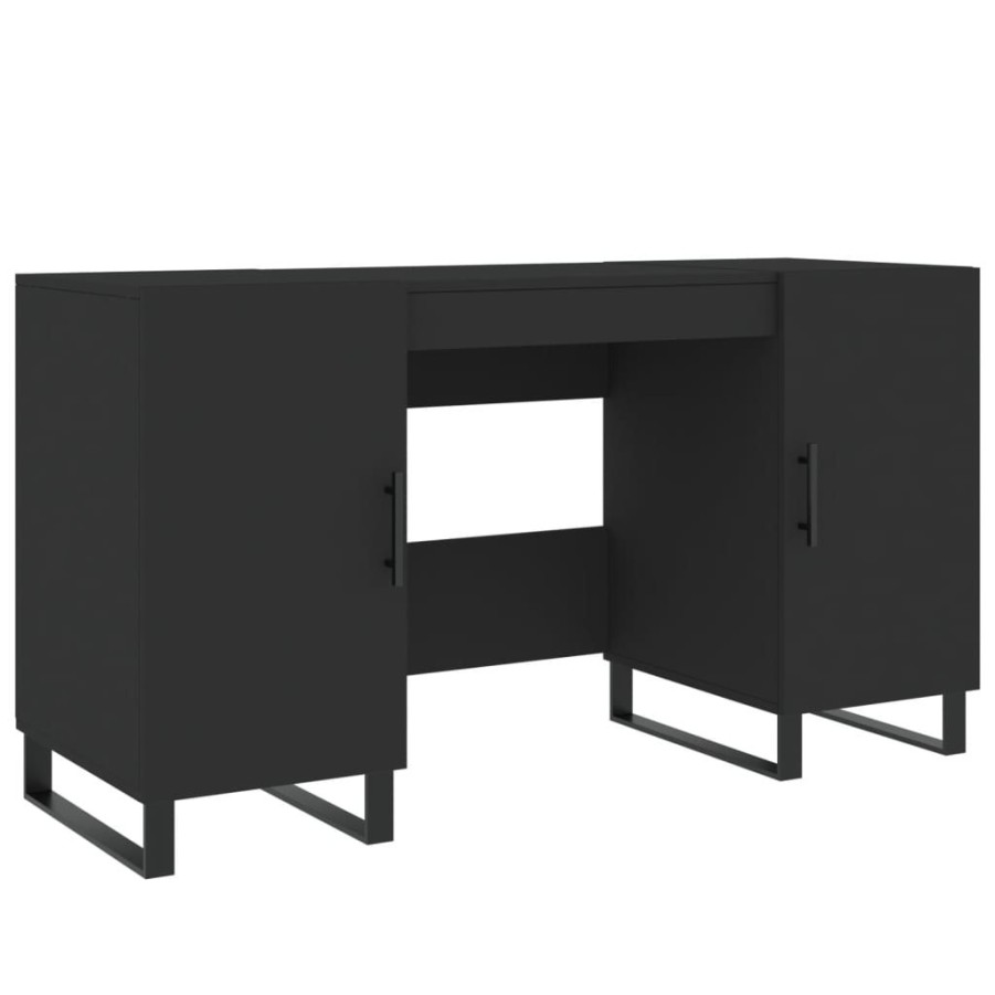 Kantoormeubelen vidaXL | Vidaxl Bureau 140X50X75 Cm Bewerkt Hout Zwart