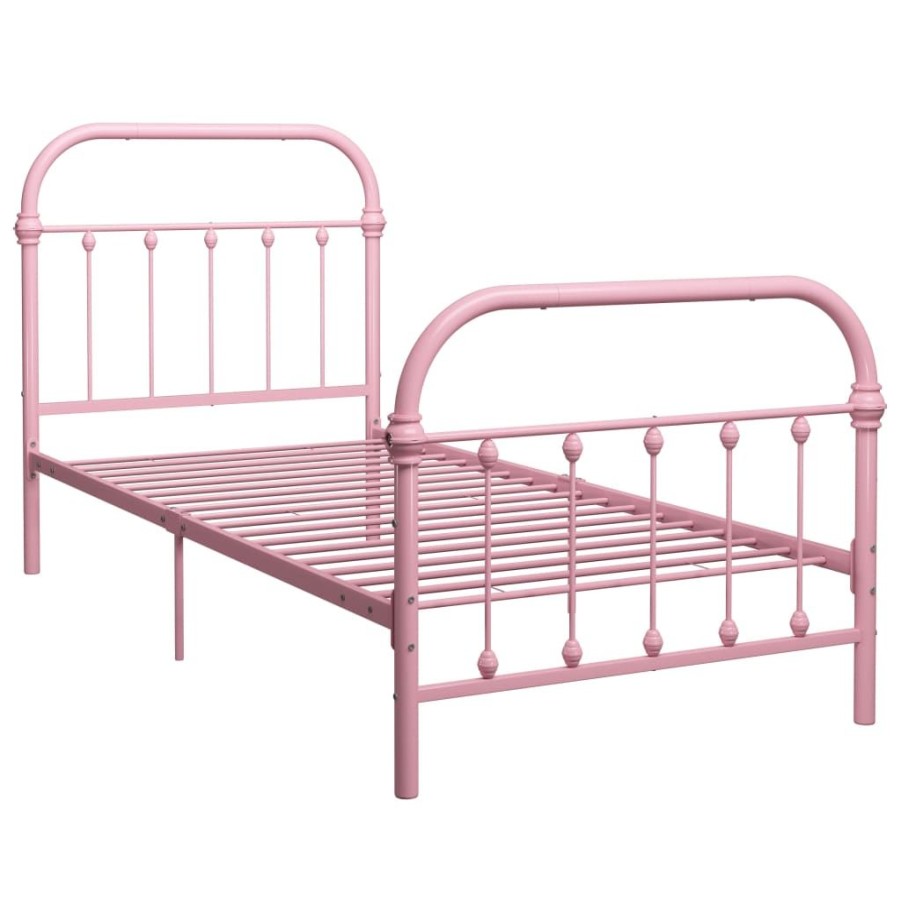 Bedden & Accessoires vidaXL | Vidaxl Bedframe Metaal Roze 90X200 Cm