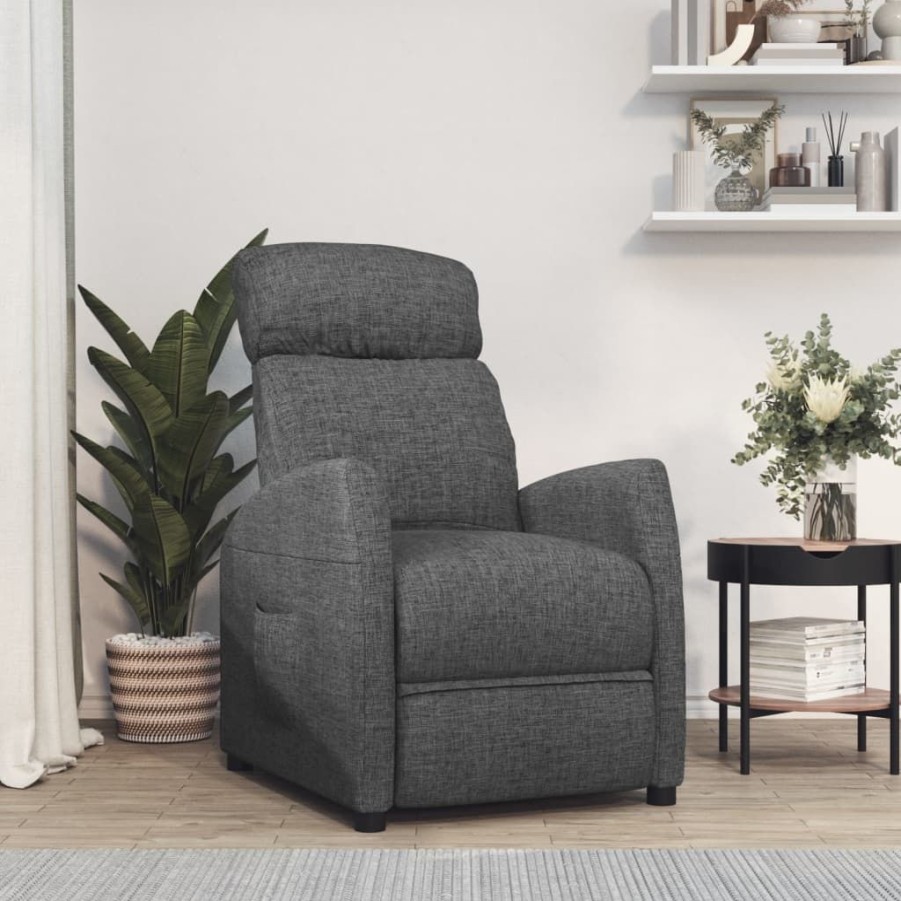 Stoelen vidaXL | Vidaxl Fauteuil Verstelbaar Stof Donkergrijs