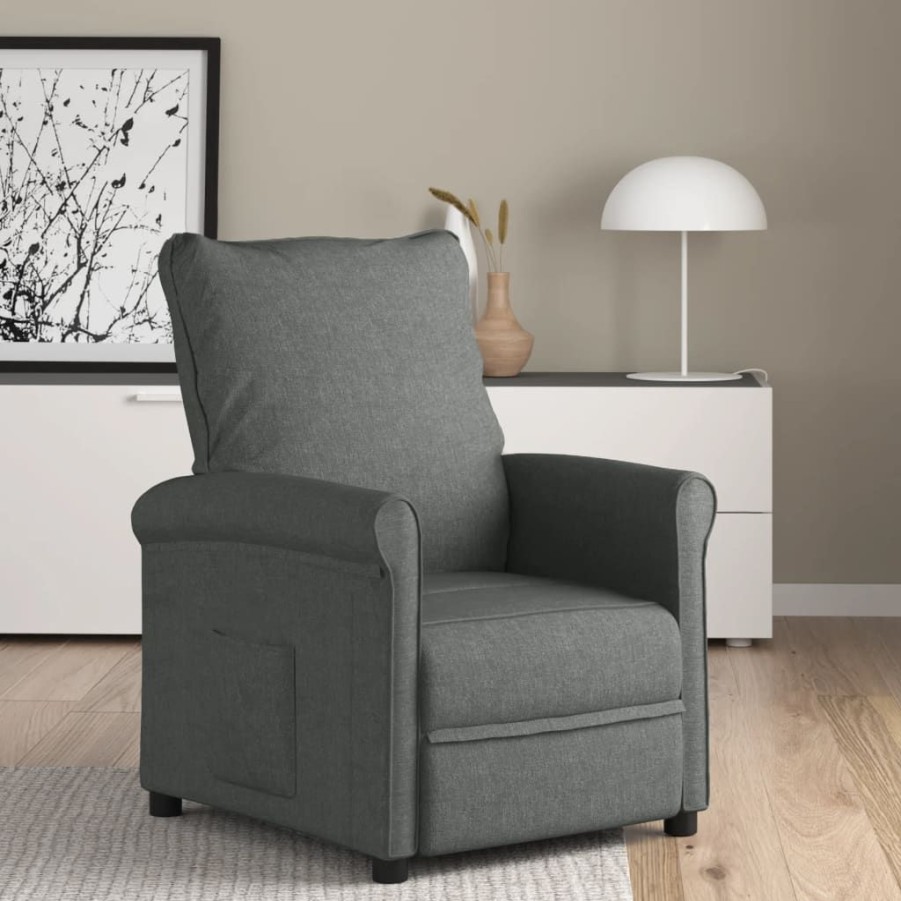 Stoelen vidaXL | Vidaxl Fauteuil Verstelbaar Stof Donkergrijs