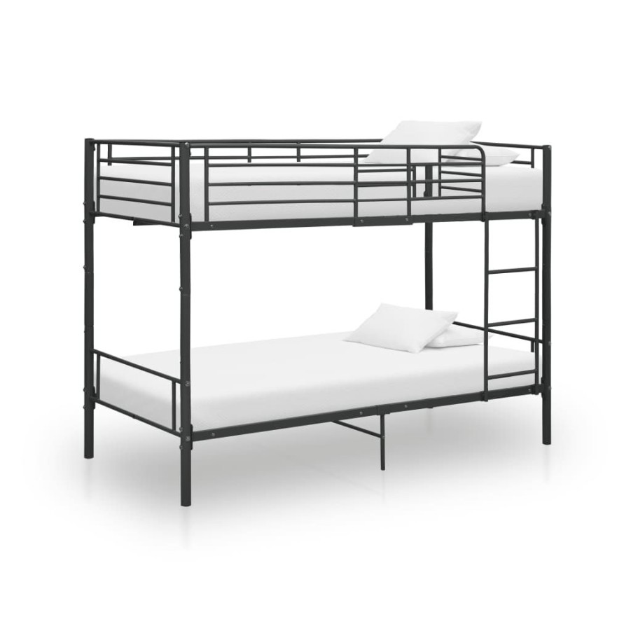 Bedden & Accessoires vidaXL | Vidaxl Stapelbed Metaal Zwart 90X200 Cm