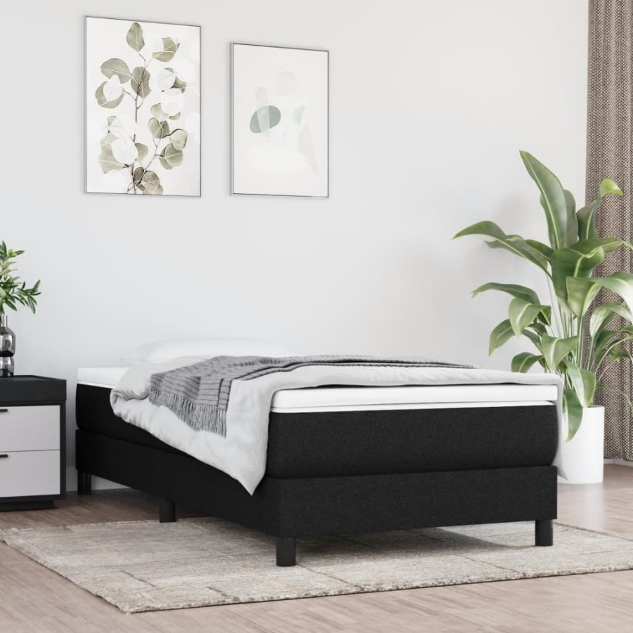 Bedden & Accessoires vidaXL | Vidaxl Boxspring Met Matras Stof Zwart 80X200 Cm