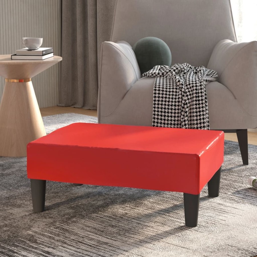 Poefs vidaXL | Vidaxl Voetenbank 78X56X32 Cm Kunstleer Rood