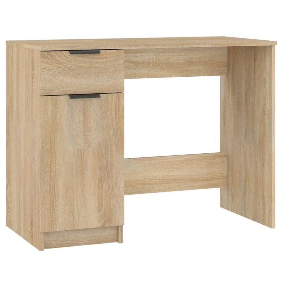 Kantoormeubelen vidaXL | Vidaxl Bureau 100X50X75 Cm Bewerkt Hout Sonoma Eikenkleurig