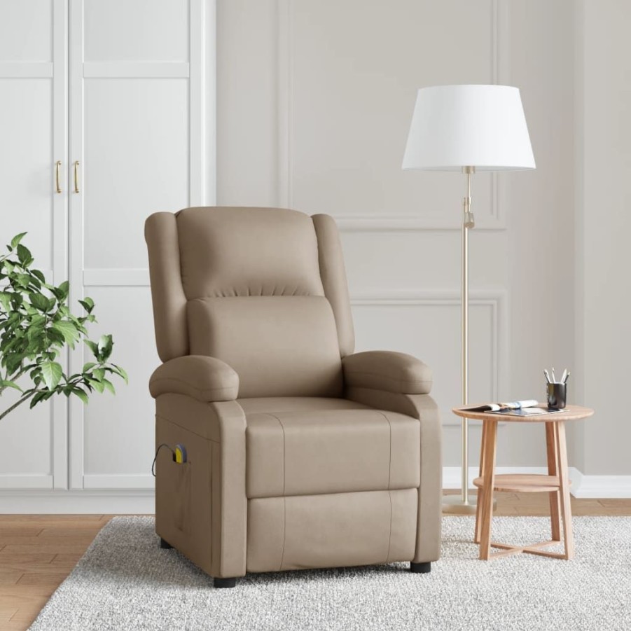 Stoelen vidaXL | Vidaxl Massagestoel Kunstleer Cappuccinokleurig