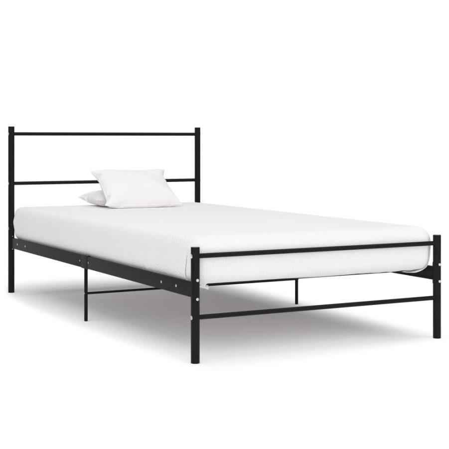 Bedden & Accessoires vidaXL | Vidaxl Bedframe Metaal Zwart 90X200 Cm