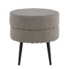 Poefs vidaXL | Venture Home Poef Pot 40X40X40 Cm Teddystof Zwart En Grijs