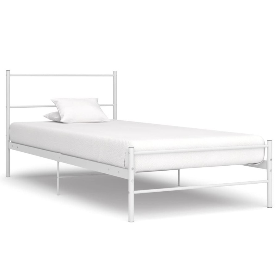 Bedden & Accessoires vidaXL | Vidaxl Bedframe Metaal Wit 90X200 Cm