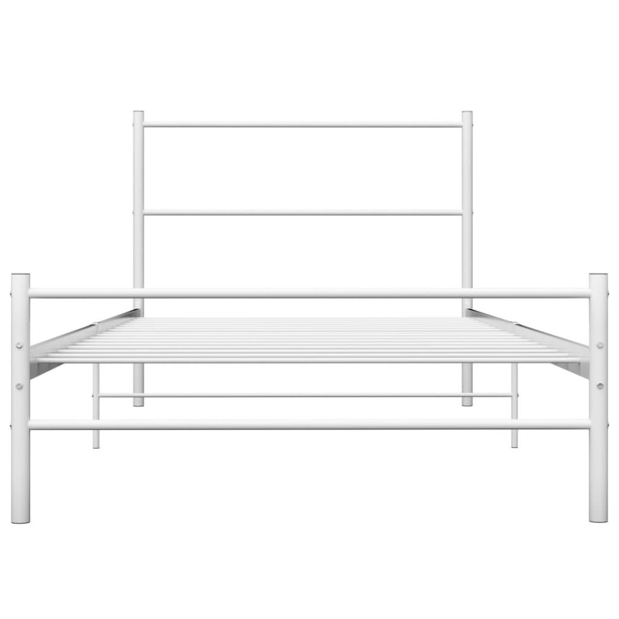 Bedden & Accessoires vidaXL | Vidaxl Bedframe Metaal Wit 90X200 Cm