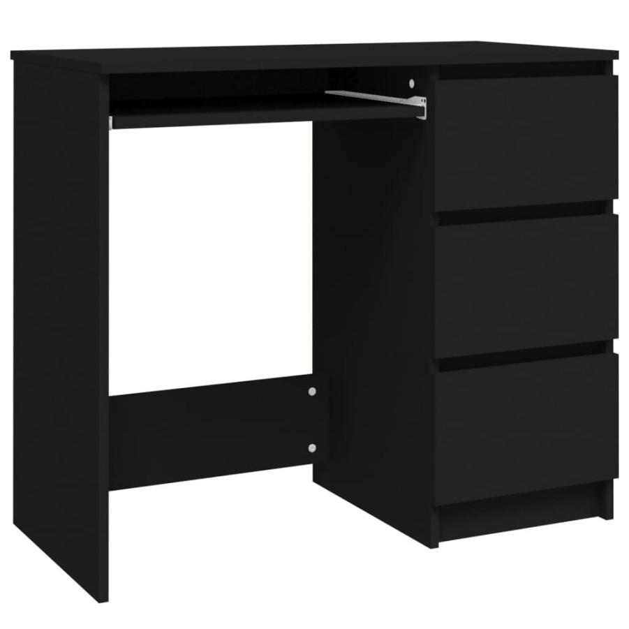 Kantoormeubelen vidaXL | Vidaxl Bureau 90X45X76 Cm Spaanplaat Zwart