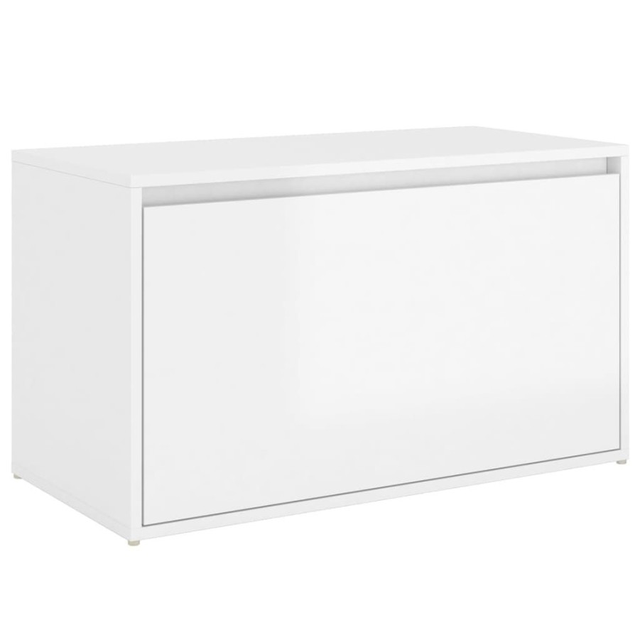 Bankjes vidaXL | Vidaxl Halbank 80X40X45 Cm Spaanplaat Hoogglans Wit